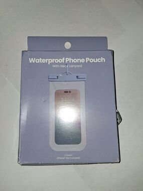 Waterproof Phone Pouch with Neck Lanyard - Light Purple